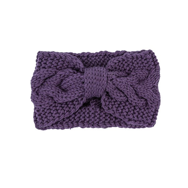 WINTER CROCHET BOW TWISTED HEAD BAND