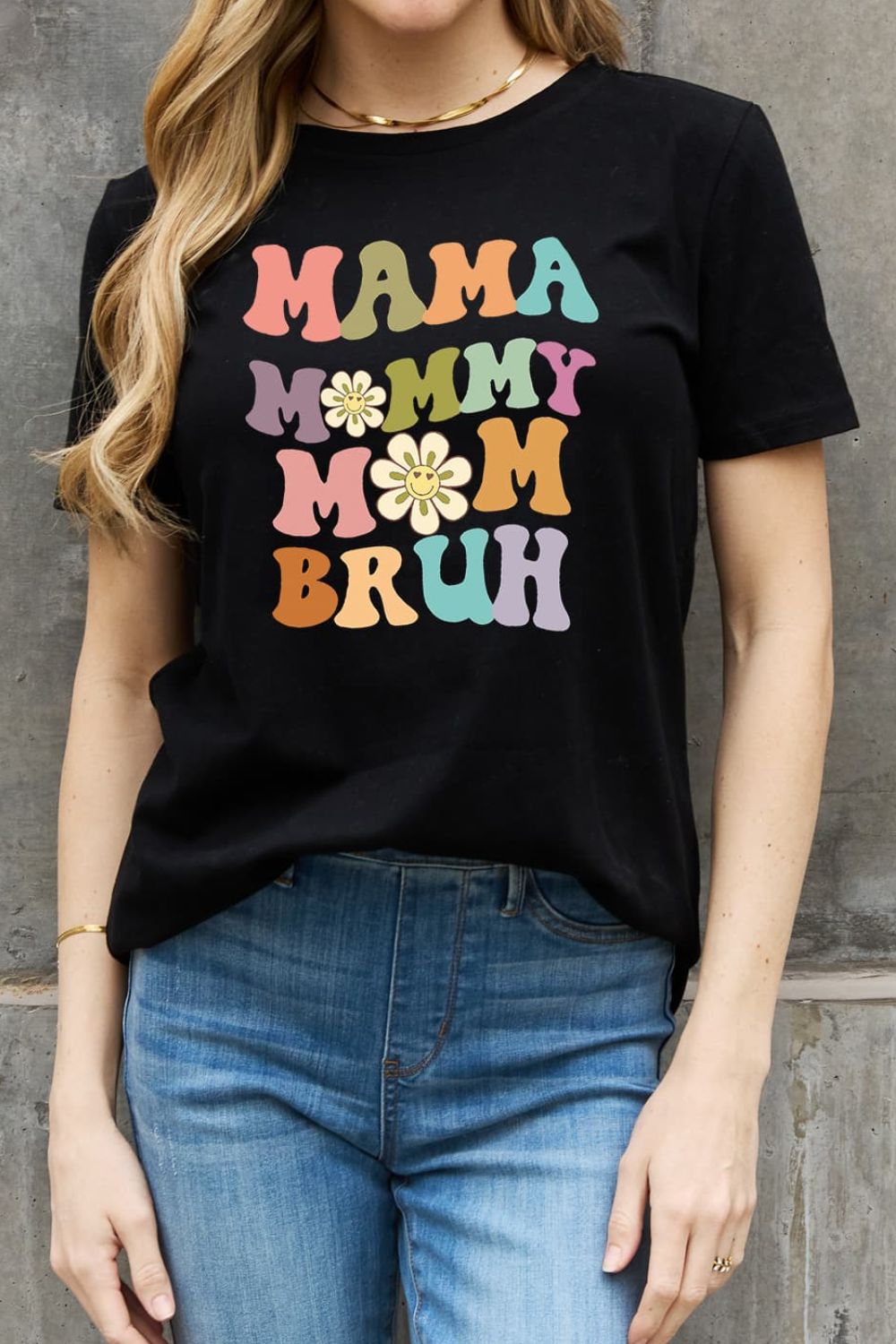 Simply Love Full Size MAMA MY MOM BRUH Graphic Cotton Tee