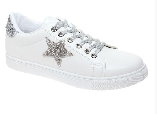 Star Glitter White Shoes